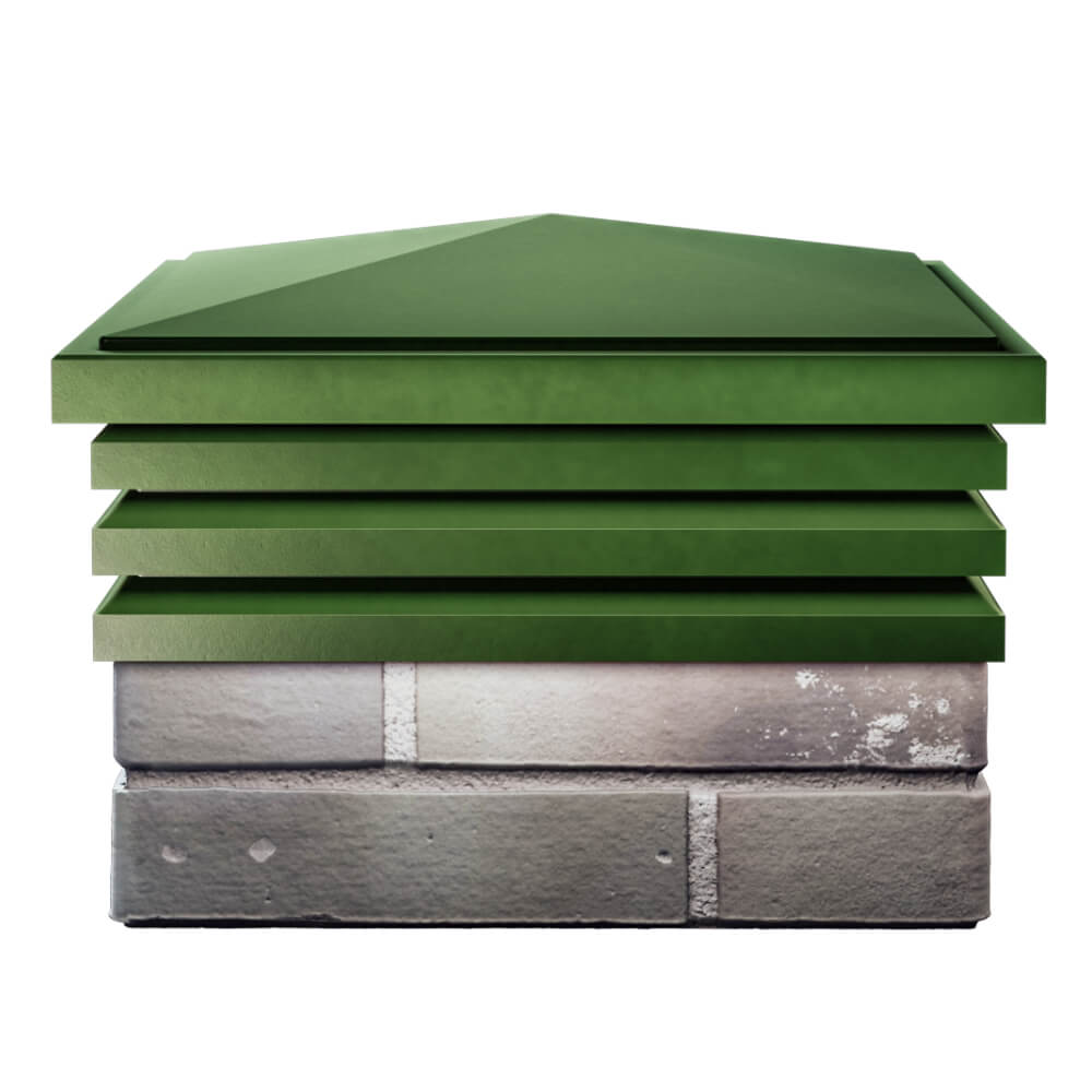 Колпак Zking Бона ХайТек Зеленый на столб 1.5х1.5 кирпича (385х385мм) Чита фото