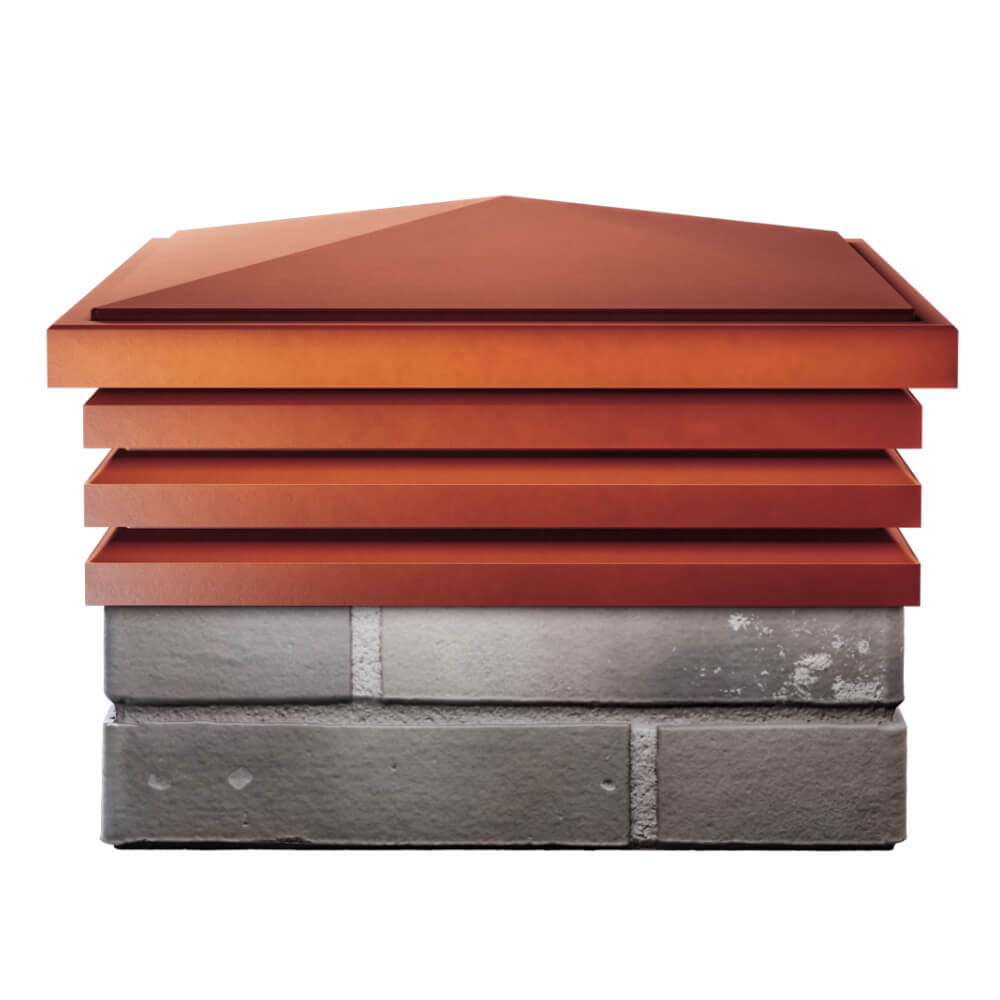 Колпак Zking Бона ХайТек Красный на столб 1.5х1.5 кирпича (385х385мм) Чита фото