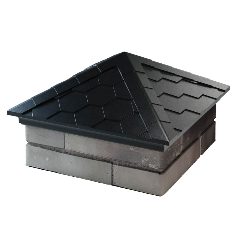 Колпак Zking Эверест Черный на столб 1.5х1.5 кирпича (390х390мм) в Чите фото