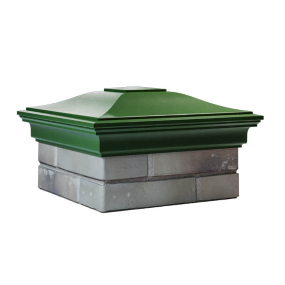 Колпак Zking Монблан Зеленый на столб 1.5х1.5 еврокирпича 0.7НФ (355х355мм) в Чите фото