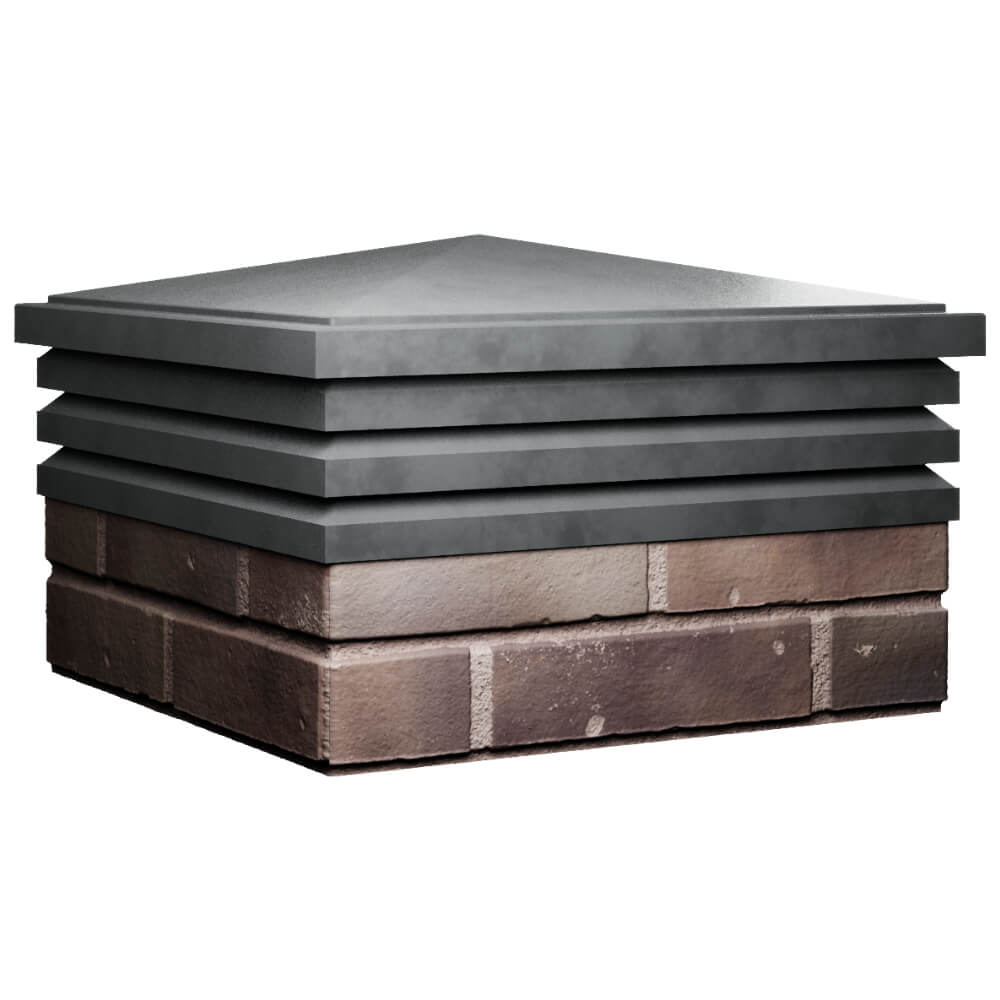 Колпак Zking Бона ХайТек Серый на столб 2х2 кирпича (513х513мм) в Чите фото