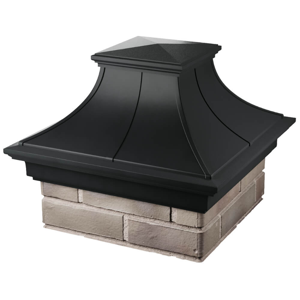 Колпак Zking Монблан Премиум Черный на столб 1.5х1.5 кирпича (385х385мм) в Чите фото