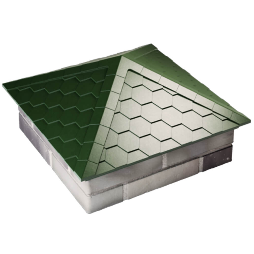 Колпак Zking Эверест Зеленый на столб 2х2 кирпича (535х535мм) Чита фото