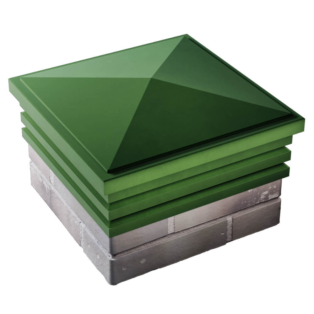 Колпак Zking Бона ХайТек Зеленый на столб 1.5х1.5 кирпича (385х385мм) в Чите фото