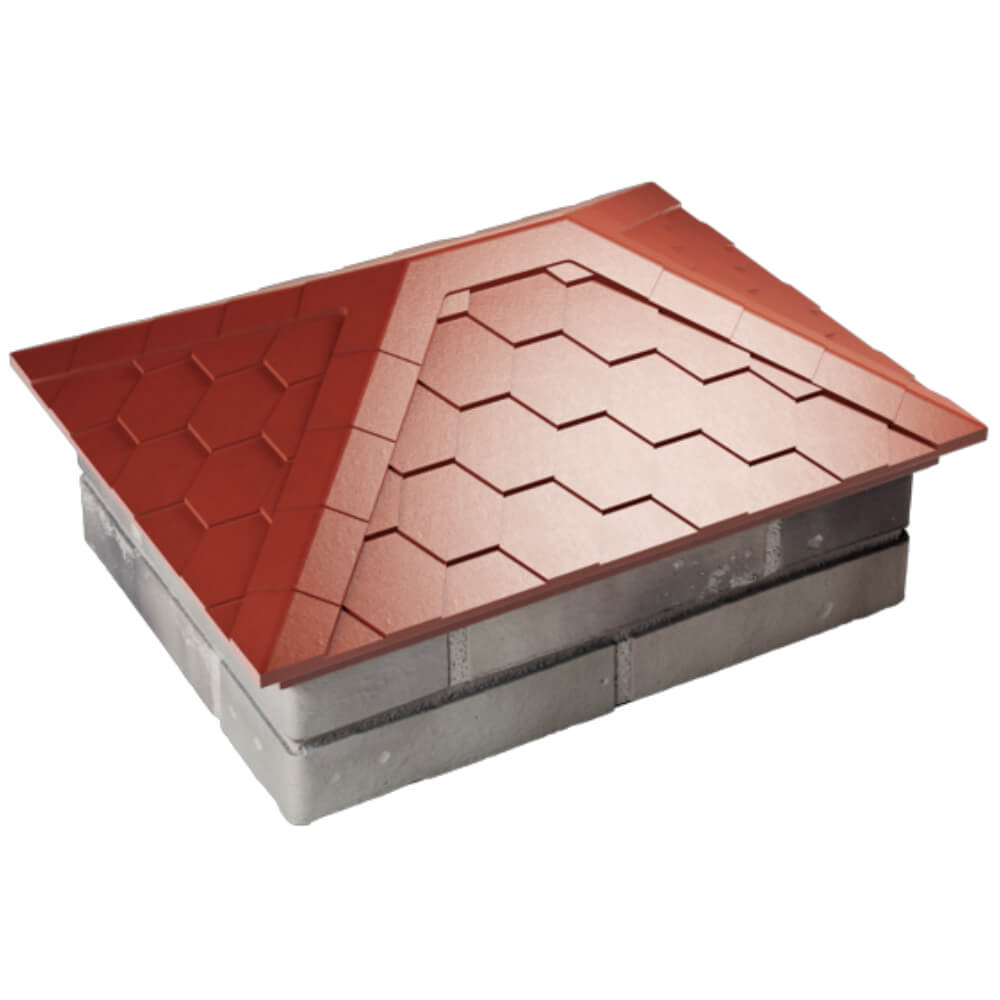 Колпак Zking Эверест Красный на столб 2х1.5 кирпича (520х390мм) Чита фото