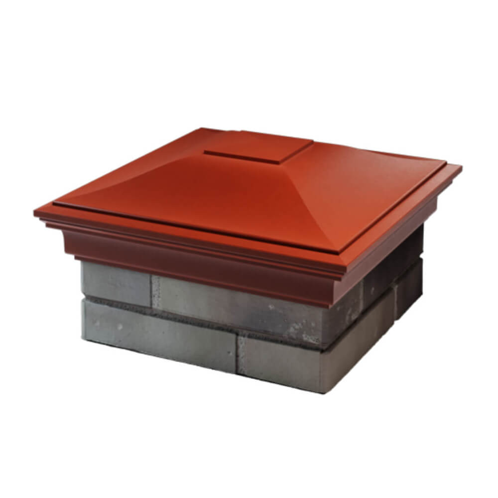 Колпак Zking Монблан Красный на столб 1.5х1.5 еврокирпича 0.7НФ (355х355мм) в Чите фото