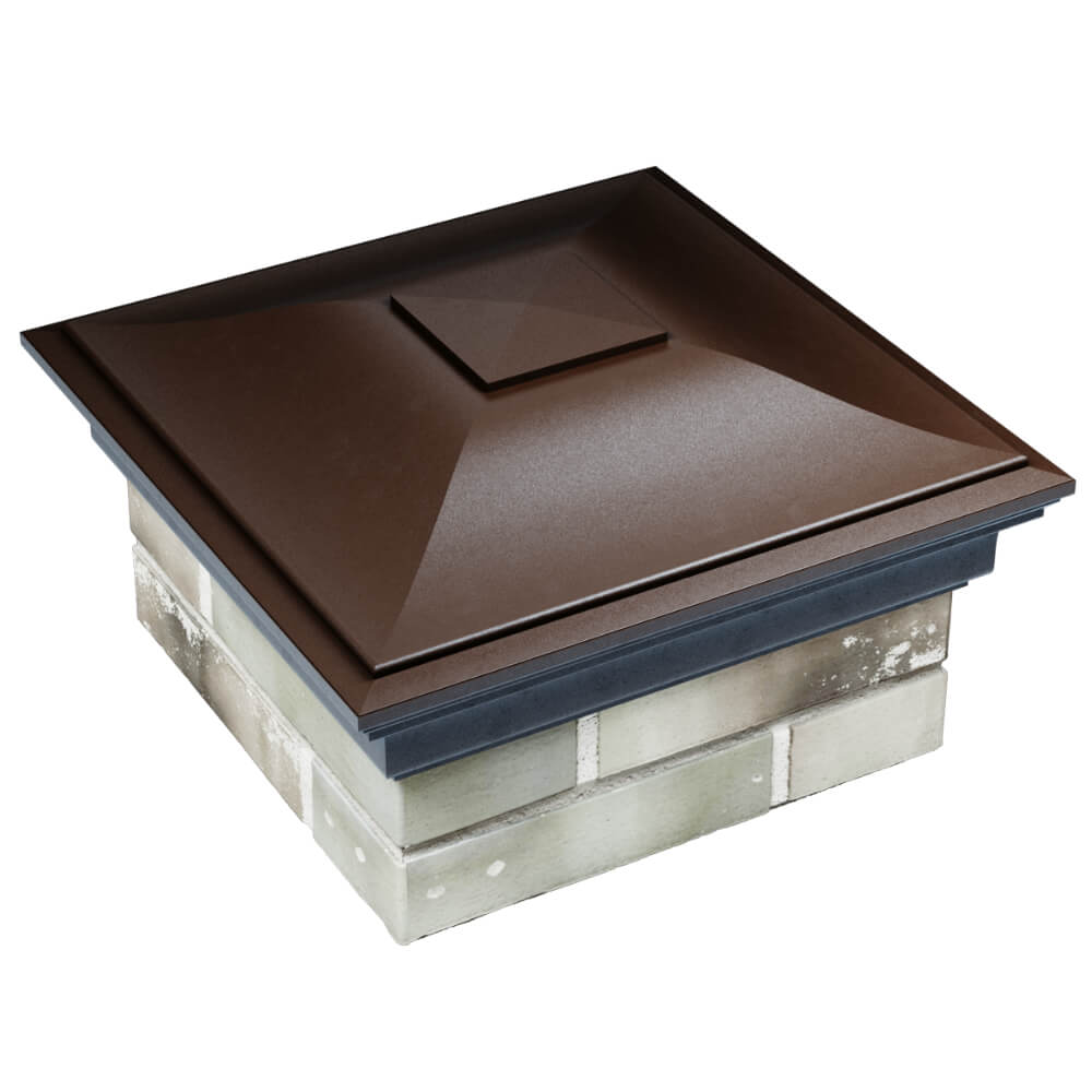 Колпак Zking Монблан Коричневый на столб 1.5х1.5 кирпича (385х385мм) в Чите фото