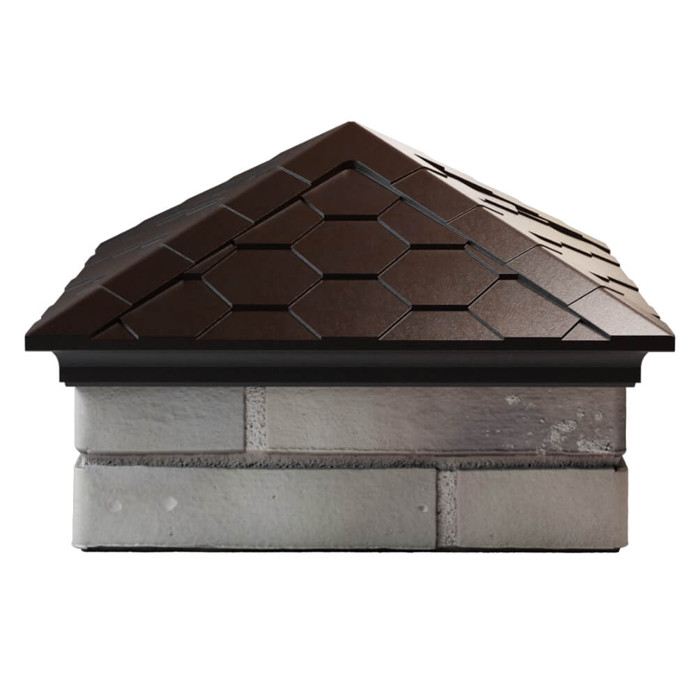 Колпак Zking Эверест Коричневый на столб 1.5х1.5 кирпича (390х390мм) Чита фото