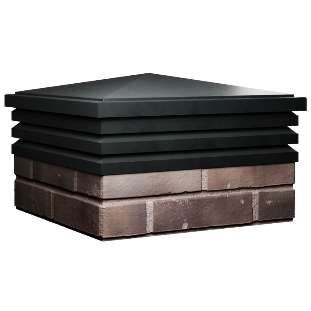 Колпак Zking Бона ХайТек Черный на столб 2х2 кирпича (513х513мм) в Чите фото