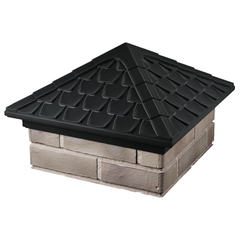 Колпак Zking Эльбрус Черный на столб 1.5х1.5 кирпича (385х385мм) в Чите фото