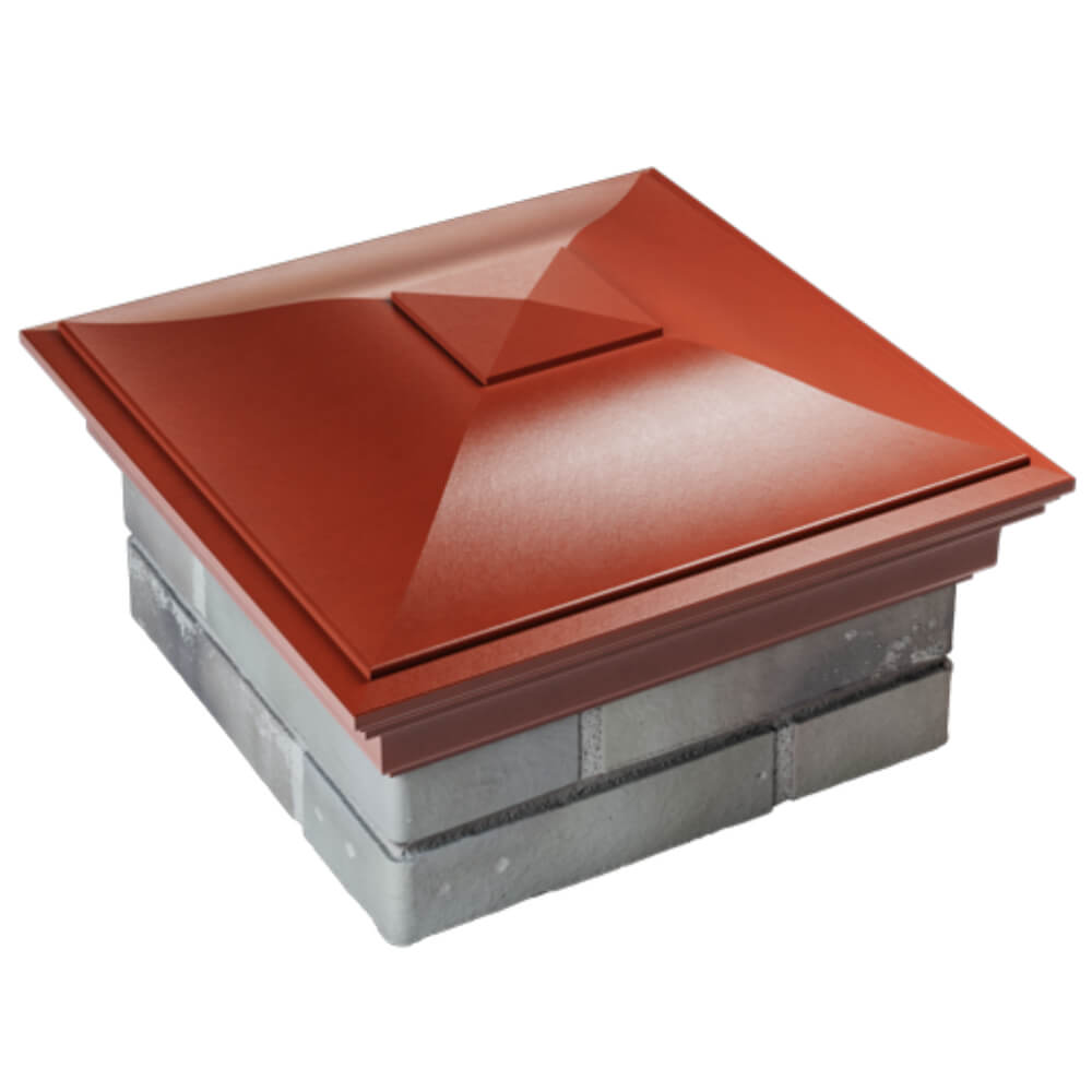 Колпак Zking Монблан Красный на столб 1.5х1.5 кирпича (385х385мм) в Чите фото