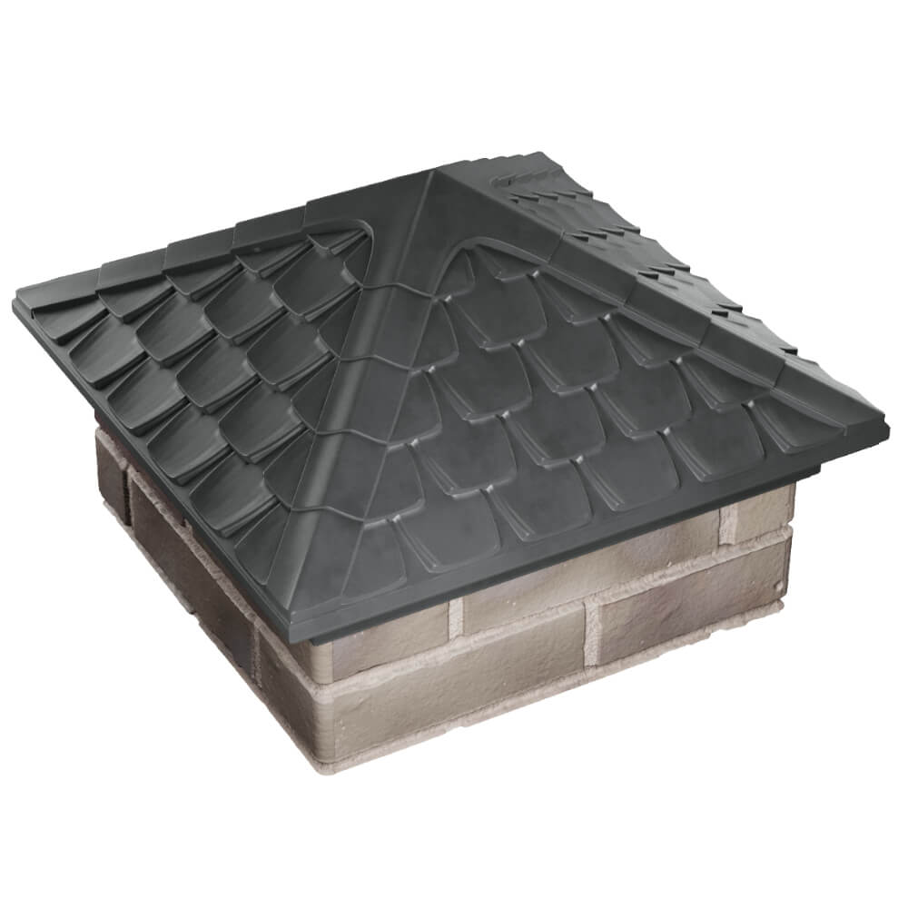 Колпак Zking Эльбрус Серый на столб 1.5х1.5 кирпича (385х385мм) в Чите фото