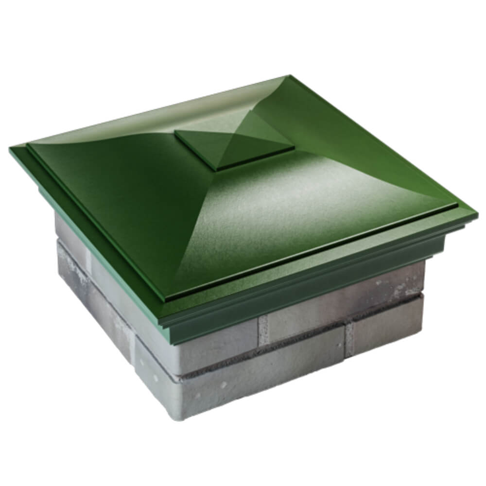 Колпак Zking Монблан Зеленый на столб 1.5х1.5 кирпича (385х385мм) в Чите фото