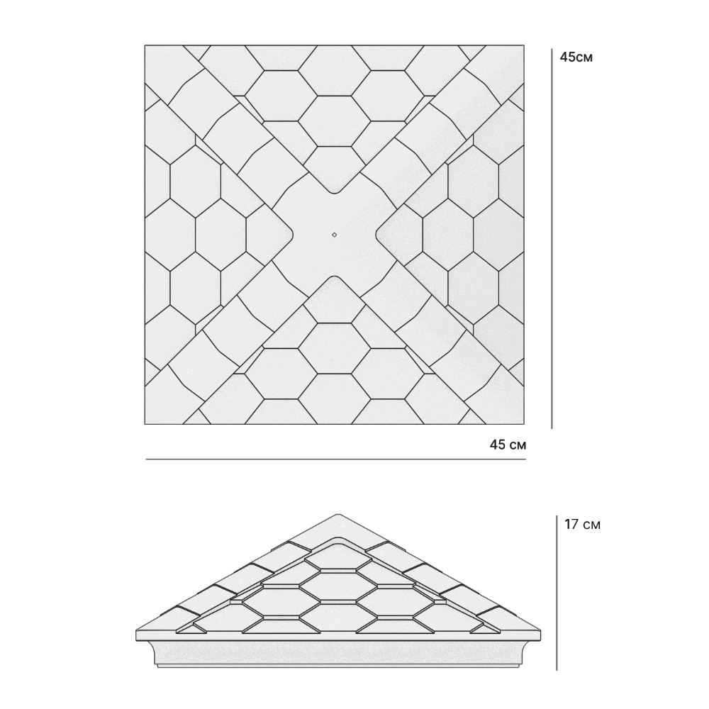 Колпак Zking Эверест Бежевый на столб 1.5х1.5 кирпича (390х390мм) в Чите фото
