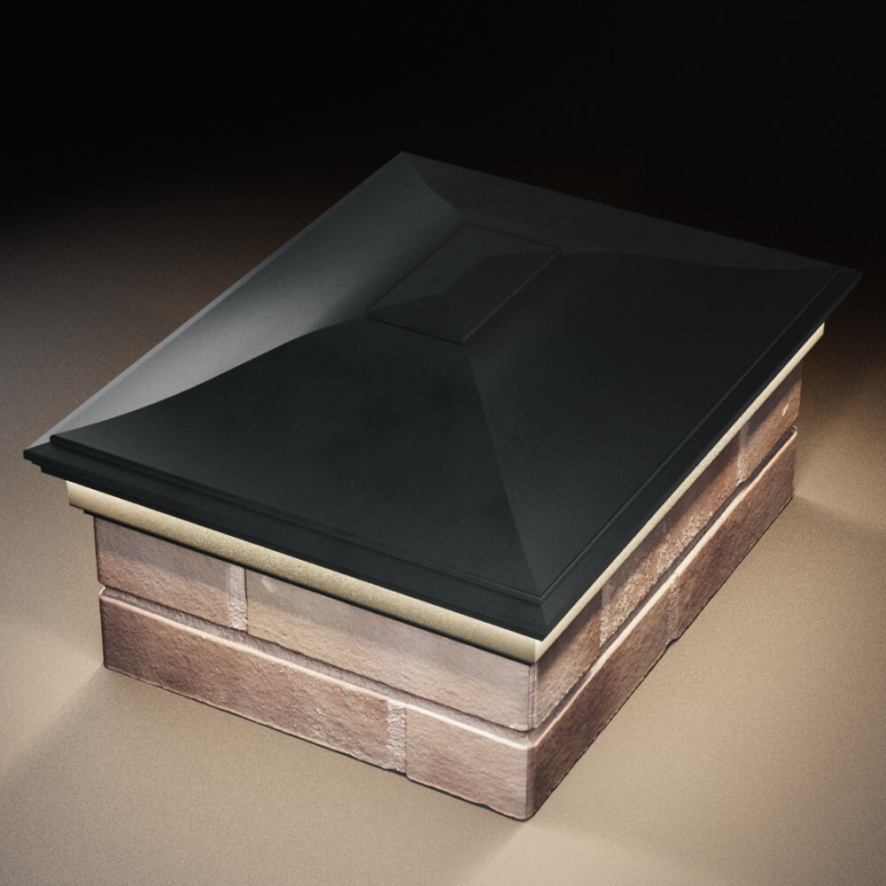 Колпак Zking Монблан Черный на столб 2х1.5 кирпича (515х385мм) c подсветкой в Чите фото