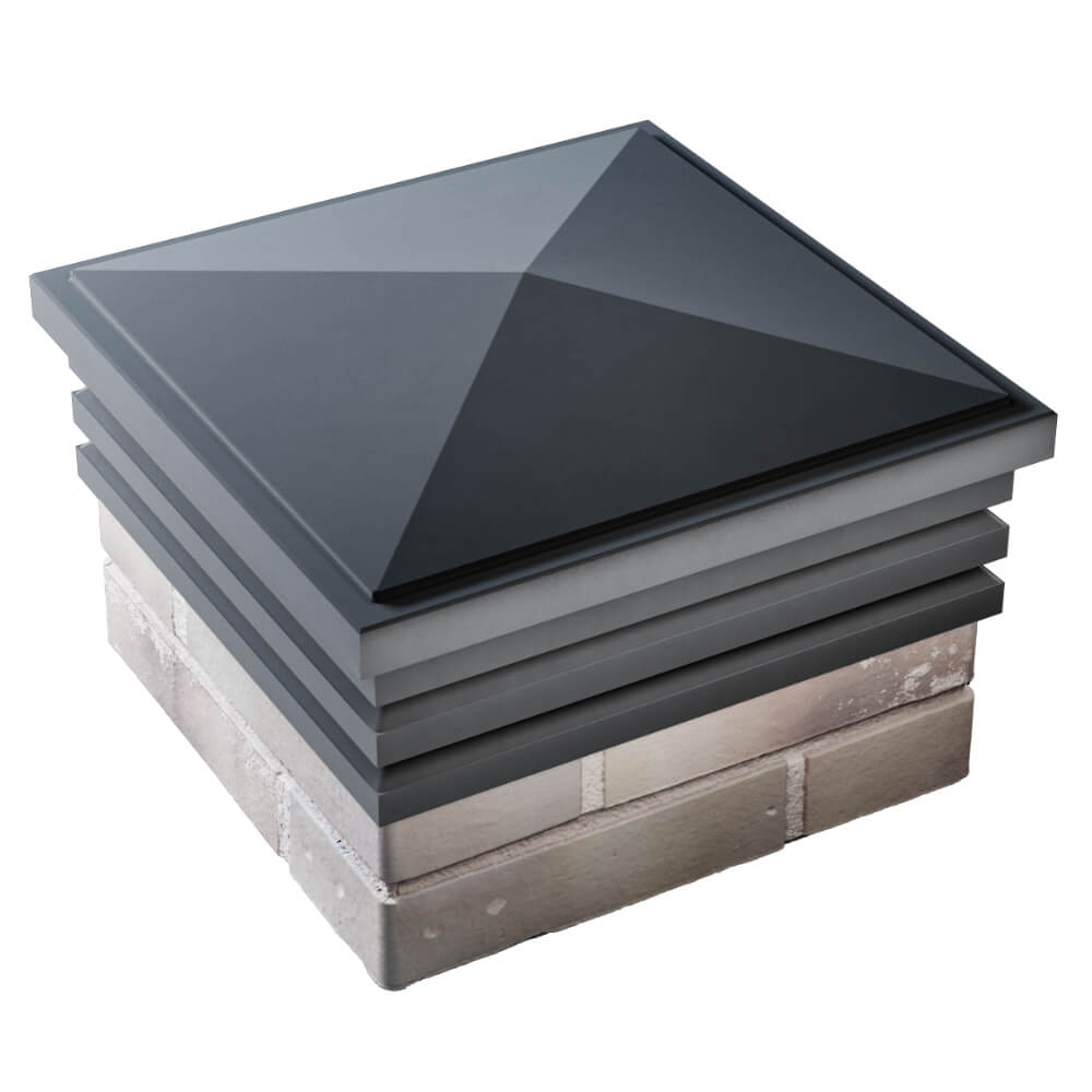 Колпак Zking Бона ХайТек Серый на столб 1.5х1.5 кирпича (385х385мм) в Чите фото