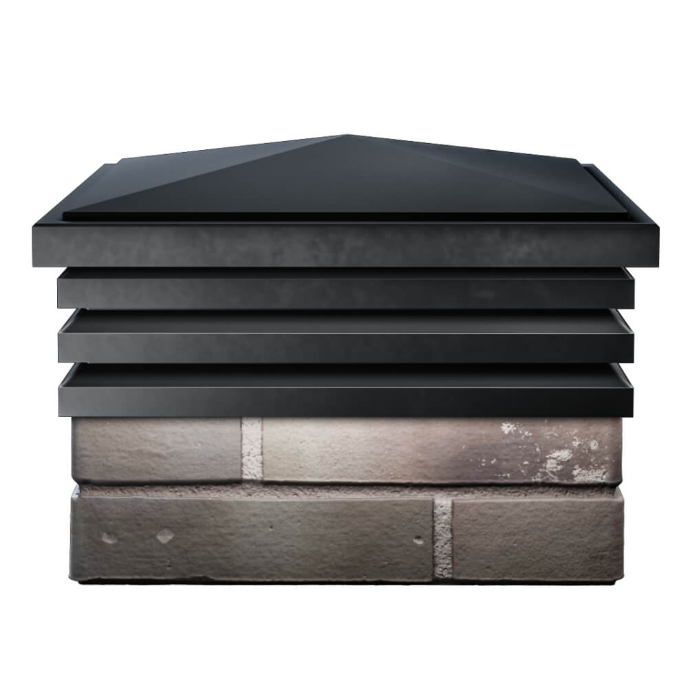 Колпак Zking Бона ХайТек Черный на столб 1.5х1.5 кирпича (385х385мм) Чита фото