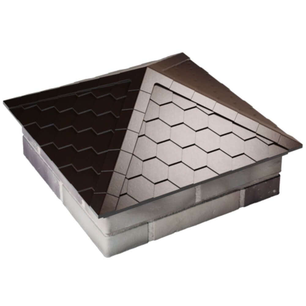Колпак Zking Эверест Коричневый на столб 2х2 кирпича (535х535мм) Чита фото