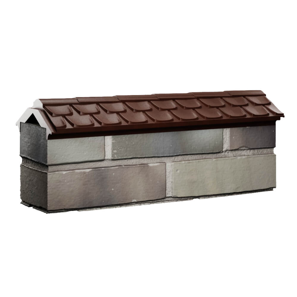 Парапет Zking Эльбрус Коричневый с посадкой на 0.5 кирпича (130мм) Чита фото