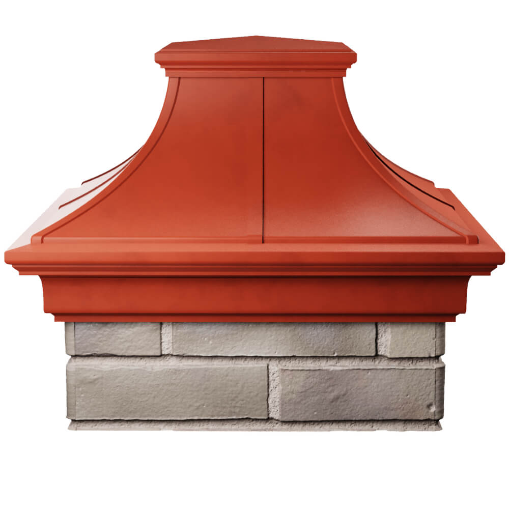 Колпак Zking Монблан Премиум Красный на столб 1.5х1.5 кирпича (385х385мм) Чита фото