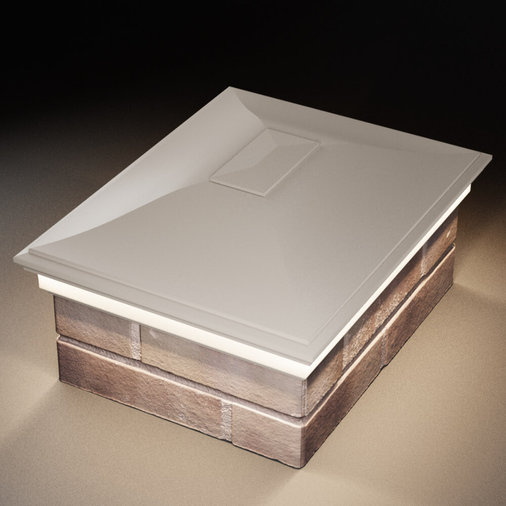 Колпак Zking Монблан Бежевый на столб 2х1.5 кирпича (515х385мм) c подсветкой в Чите фото