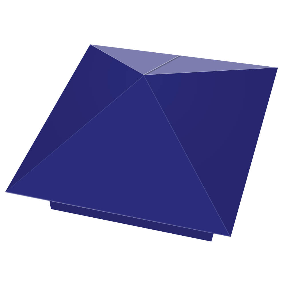 Колпак металлический 400х400мм RAL5002 Синий Ультрамарин заборный Чита фото