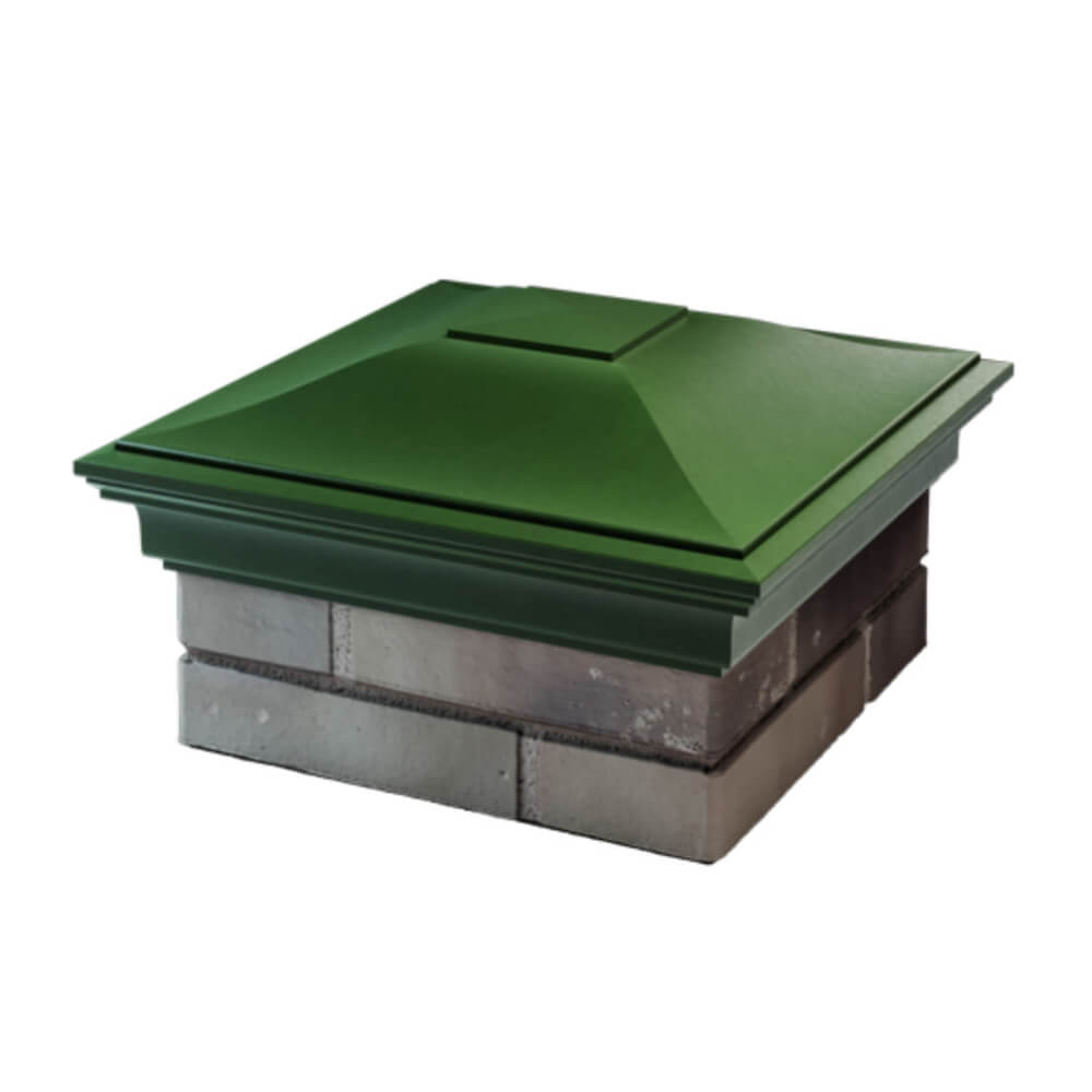 Колпак Zking Монблан Зеленый на столб 1.5х1.5 еврокирпича 0.7НФ (355х355мм) в Чите фото