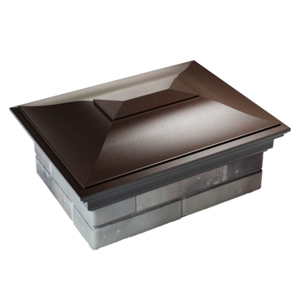 Колпак Zking Монблан Коричневый на столб 2х1.5 кирпича (515х385мм) Чита фото