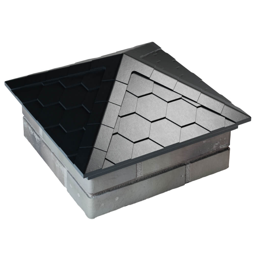 Колпак Zking Эверест Черный на столб 1.5х1.5 кирпича (390х390мм) в Чите фото