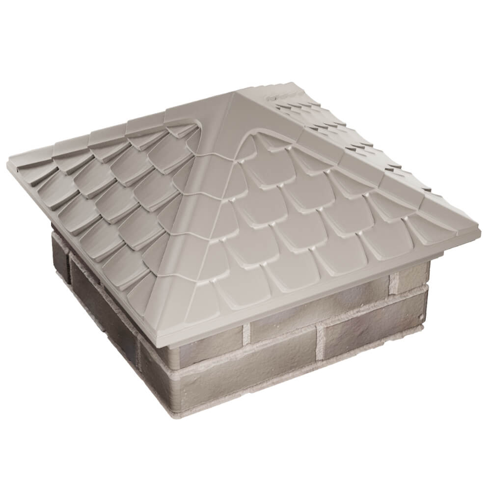 Колпак Zking Эльбрус Бежевый на столб 1.5х1.5 кирпича (385х385мм) в Чите фото