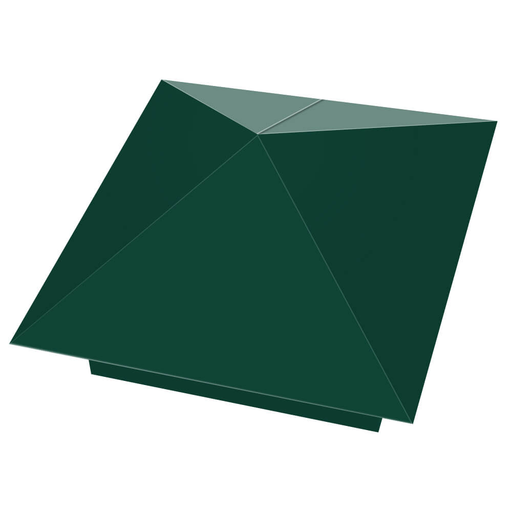 Колпак металлический 390х390мм RAL6005 Зеленый Мох заборный Чита фото