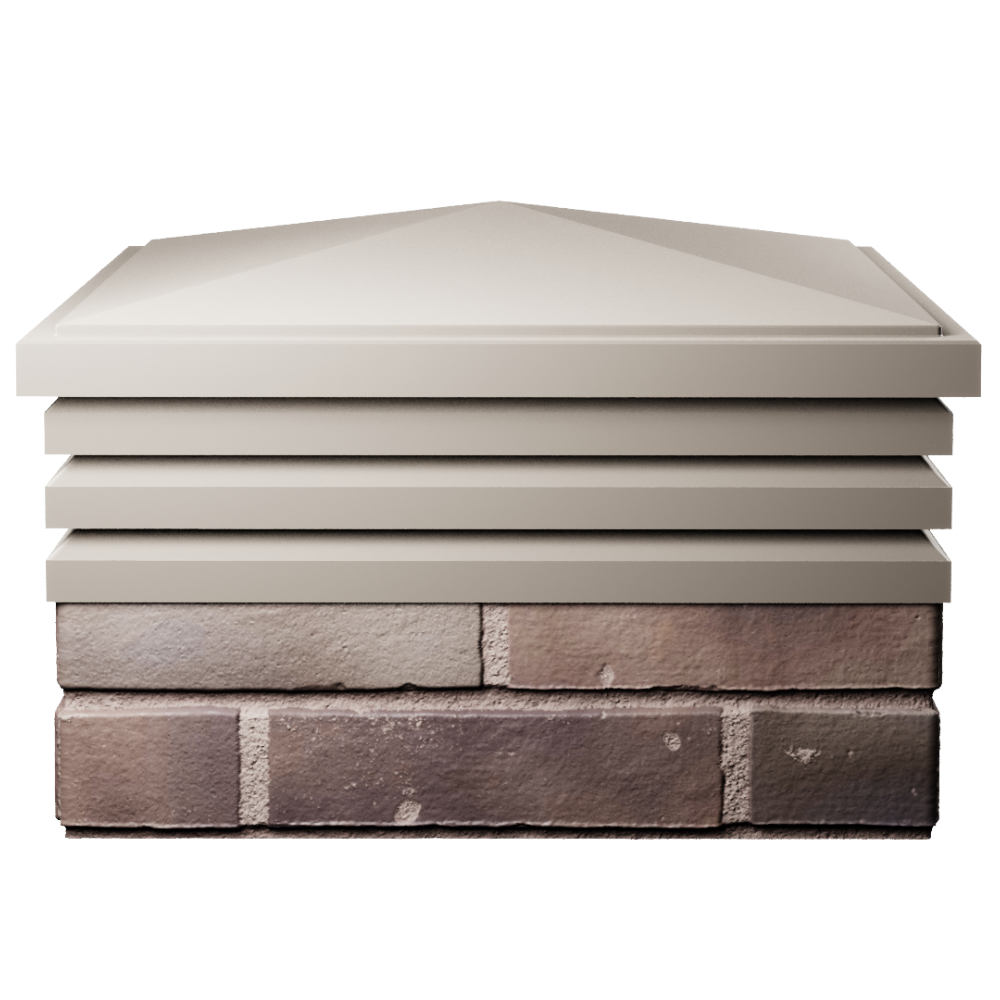 Колпак Zking Бона ХайТек Бежевый на столб 2х2 кирпича (513х513мм) Чита фото