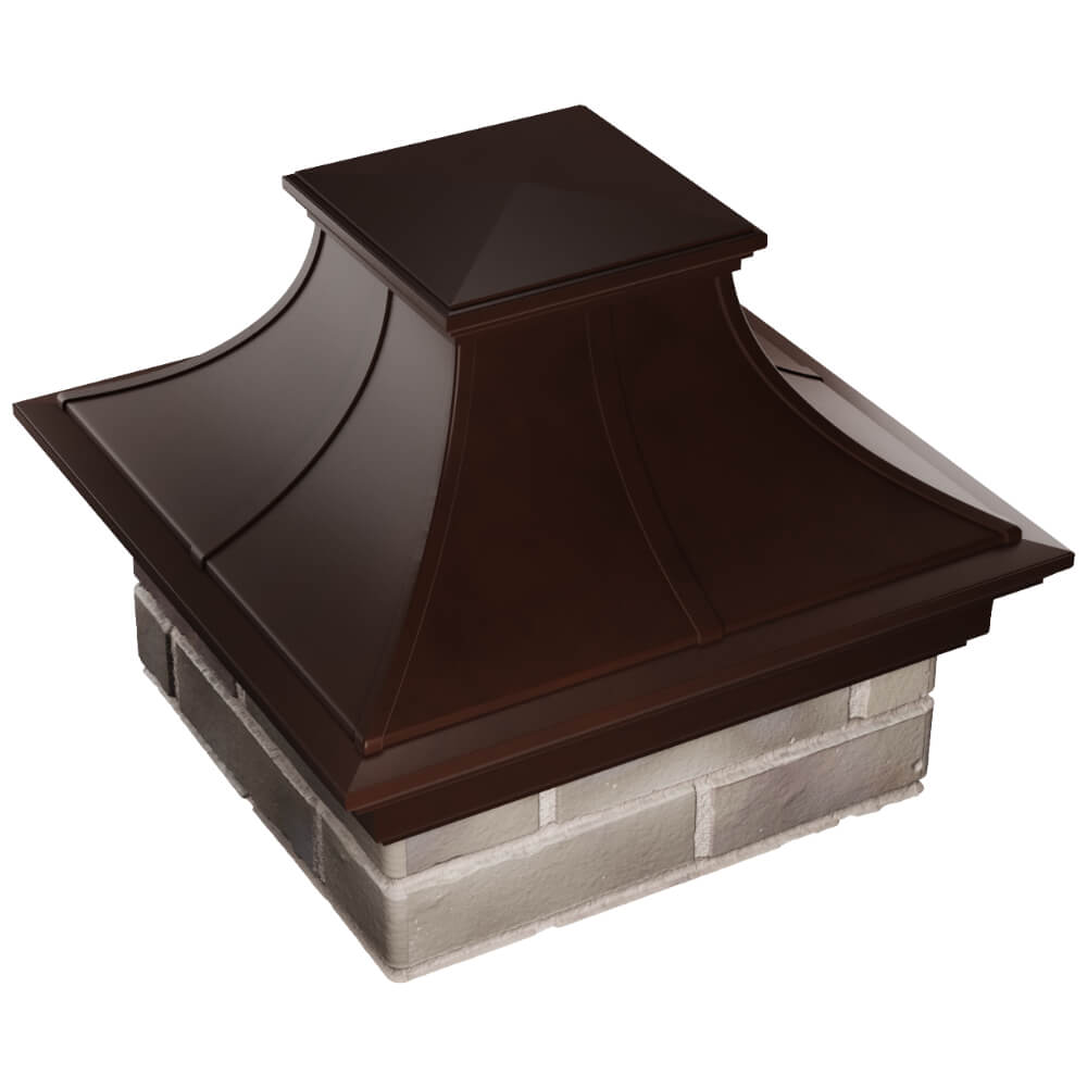 Колпак Zking Монблан Премиум Коричневый на столб 1.5х1.5 кирпича (385х385мм) в Чите фото