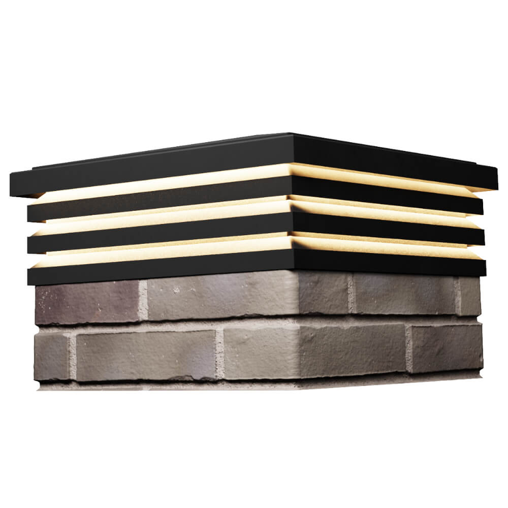 Колпак Zking Бона ХайТек Черный на столб 1.5х1.5 кирпича (385х385мм) с подсветкой в Чите фото