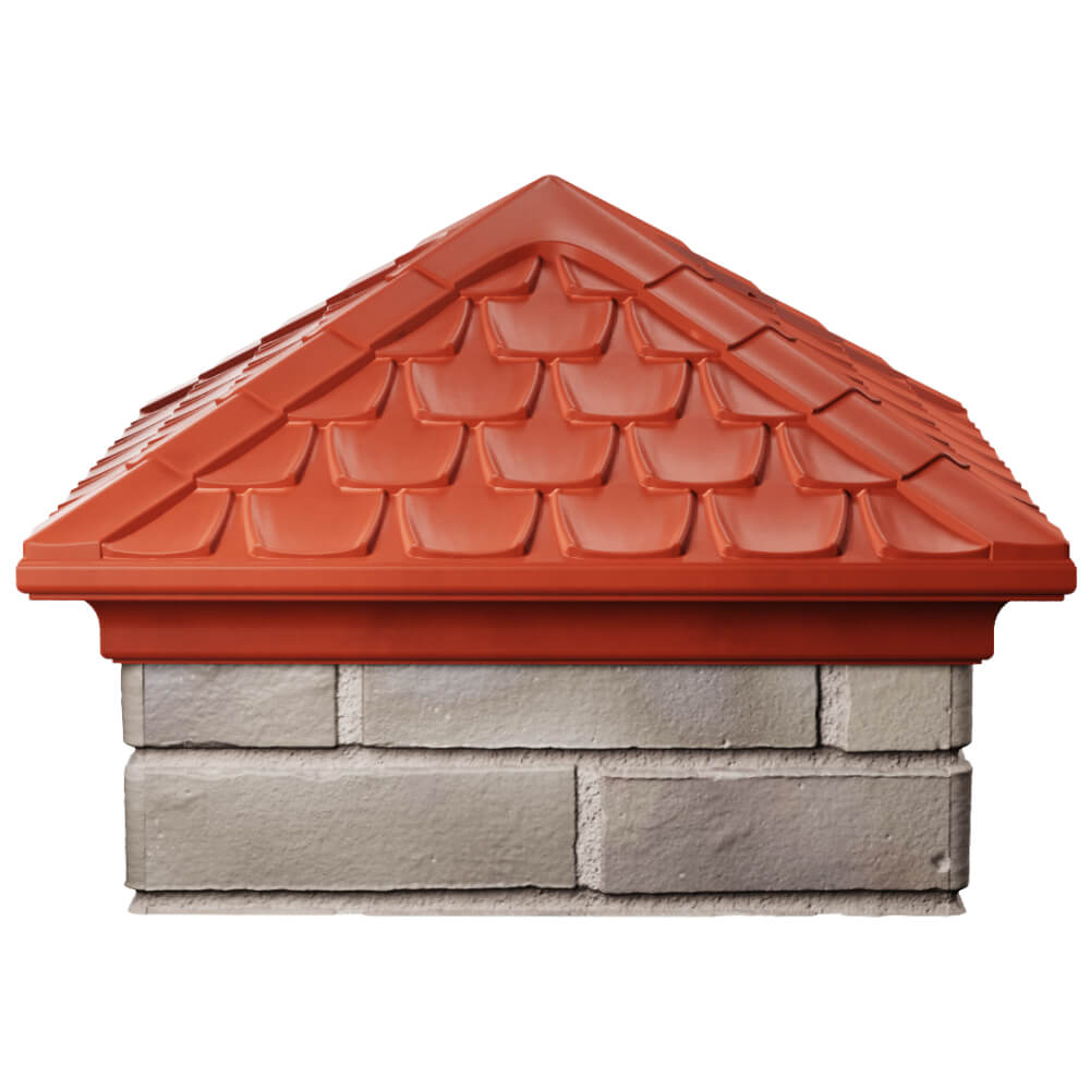 Колпак Zking Эльбрус Красный на столб 1.5х1.5 кирпича (385х385мм) Чита фото