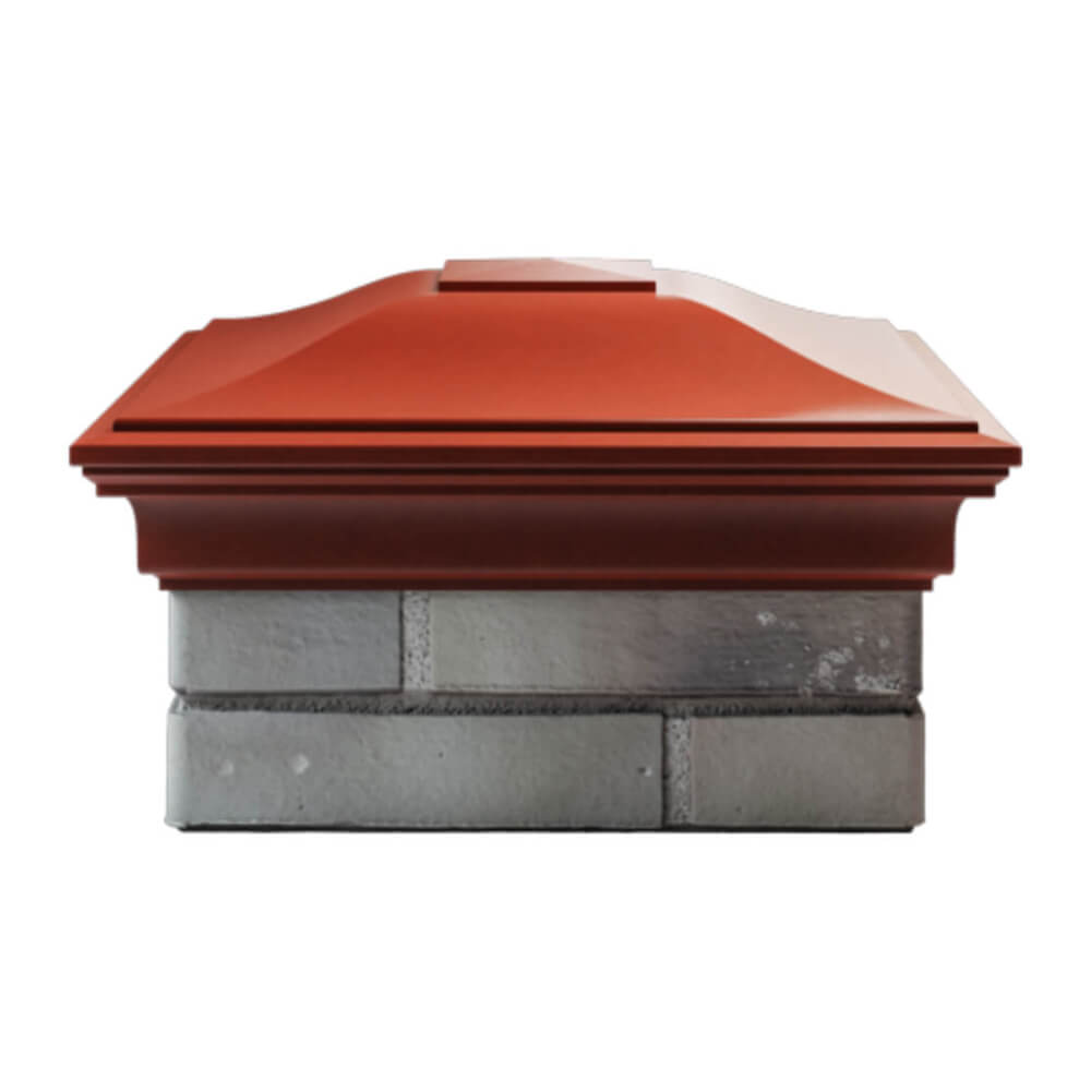 Колпак Zking Монблан Красный на столб 1.5х1.5 еврокирпича 0.7НФ (355х355мм) Чита фото