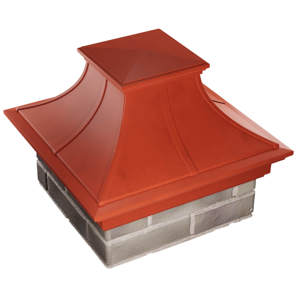Колпак Zking Монблан Премиум Красный на столб 1.5х1.5 кирпича (385х385мм) в Чите фото