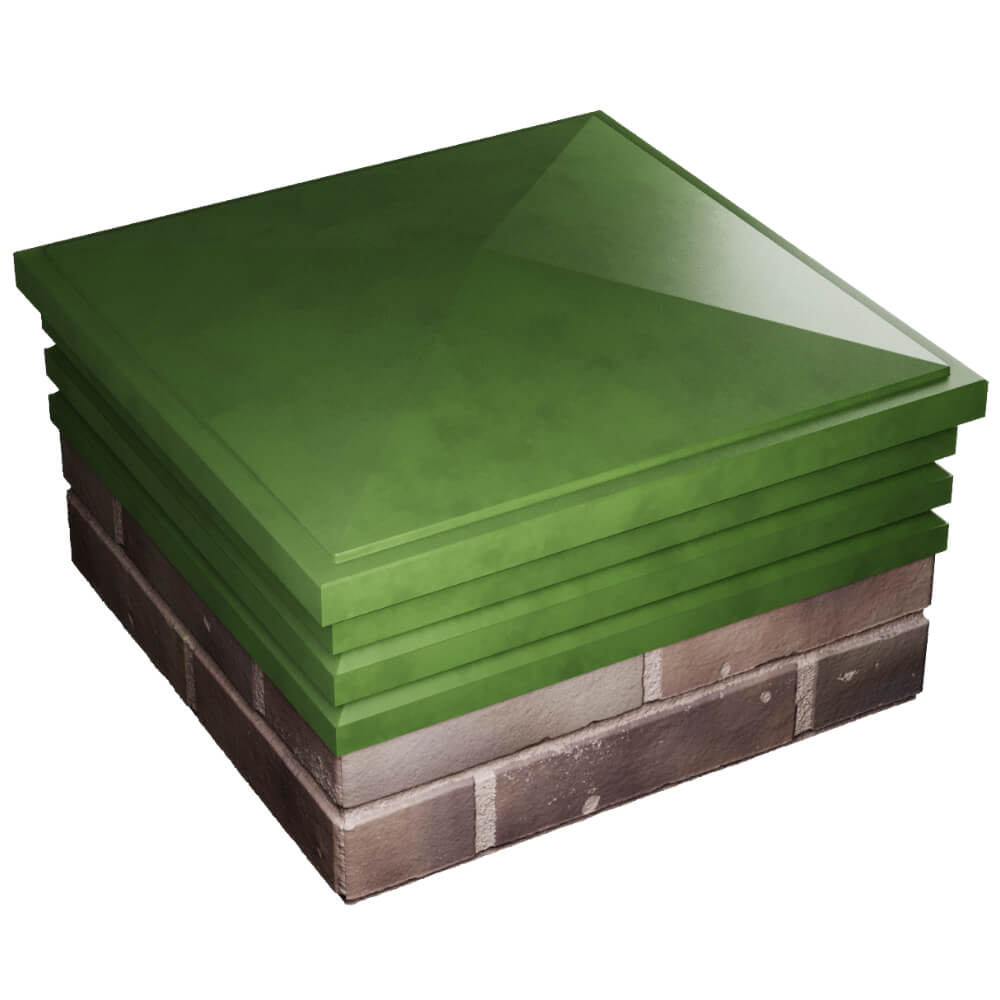 Колпак Zking Бона ХайТек Зеленый на столб 2х2 кирпича (513х513мм) в Чите фото