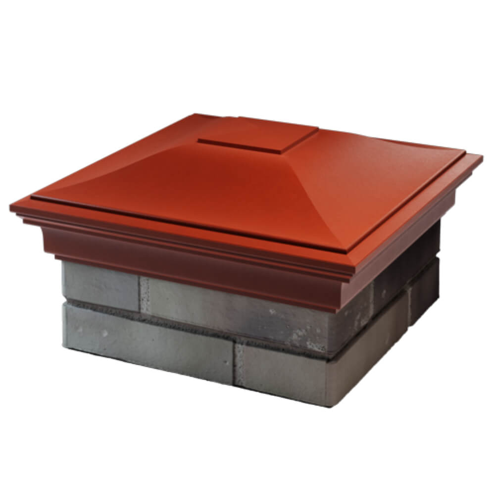 Колпак Zking Монблан Красный на столб 1.5х1.5 кирпича (385х385мм) в Чите фото