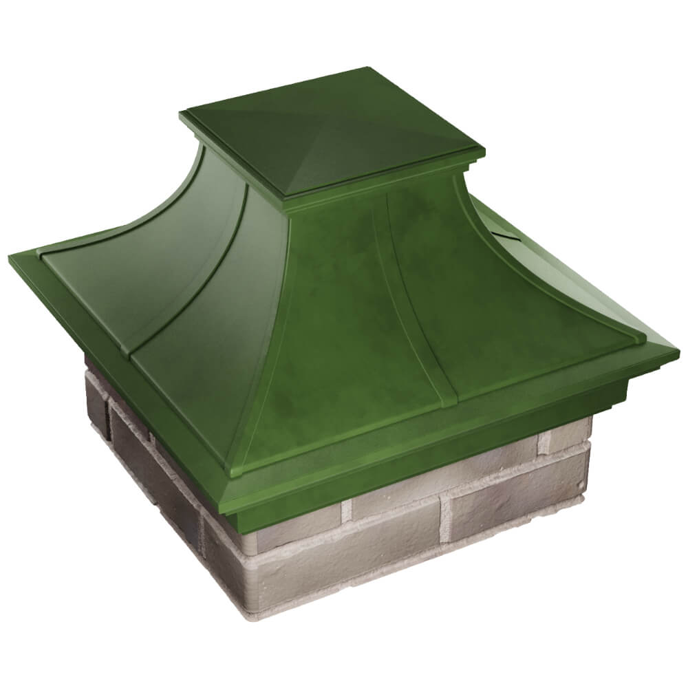Колпак Zking Монблан Премиум Зеленый на столб 1.5х1.5 кирпича (385х385мм) в Чите фото