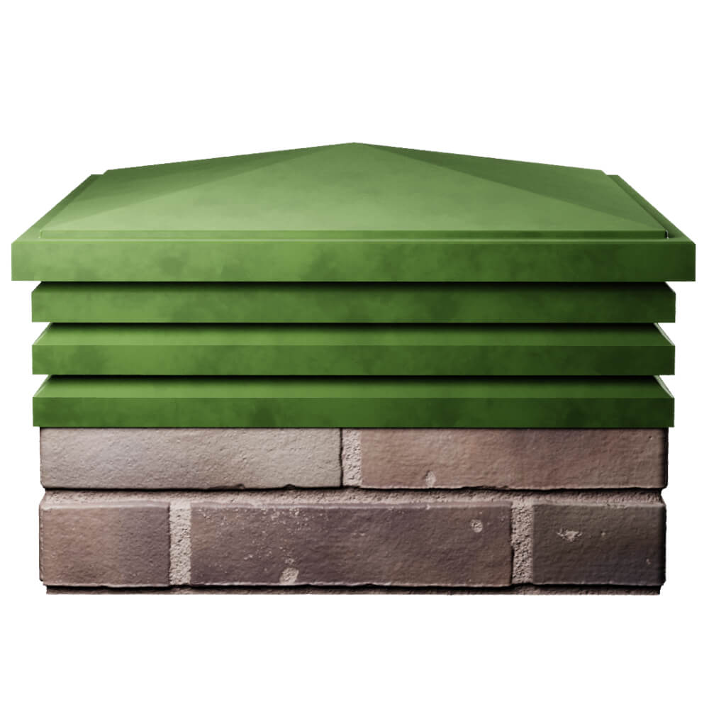 Колпак Zking Бона ХайТек Зеленый на столб 2х2 кирпича (513х513мм) Чита фото