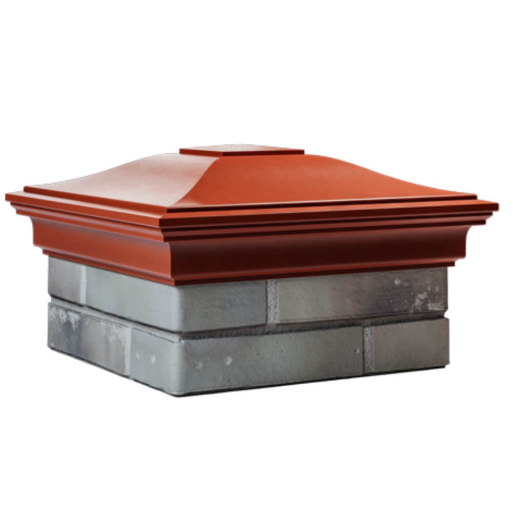 Колпак Zking Монблан Красный на столб 1.5х1.5 кирпича (385х385мм) в Чите фото