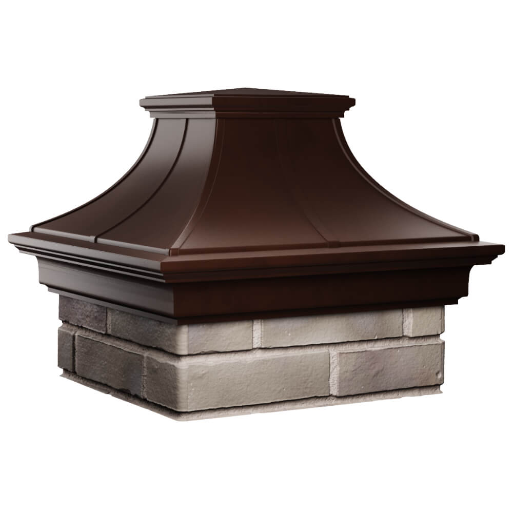 Колпак Zking Монблан Премиум Коричневый на столб 1.5х1.5 кирпича (385х385мм) в Чите фото