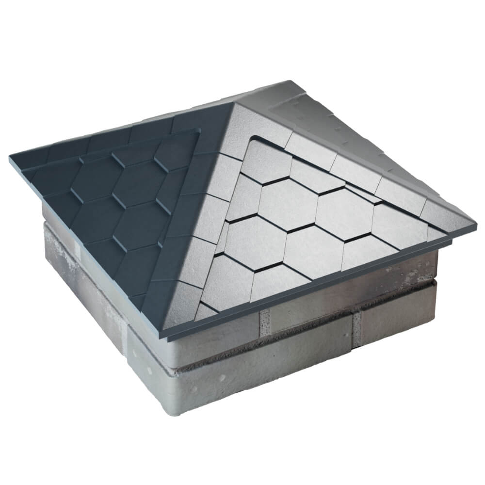 Колпак Zking Эверест Серый на столб 1.5х1.5 кирпича (390х390мм) в Чите фото