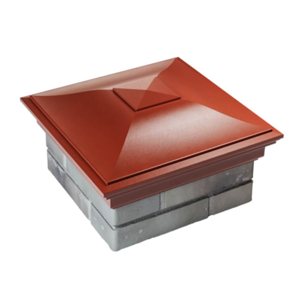 Колпак Zking Монблан Красный на столб 1.5х1.5 еврокирпича 0.7НФ (355х355мм) в Чите фото