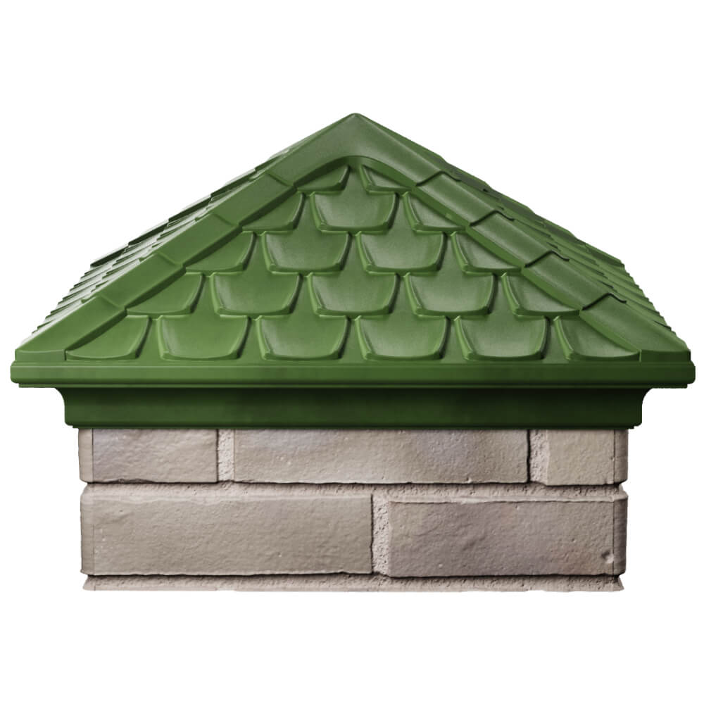 Колпак Zking Эльбрус Зеленый на столб 1.5х1.5 кирпича (385х385мм) Чита фото