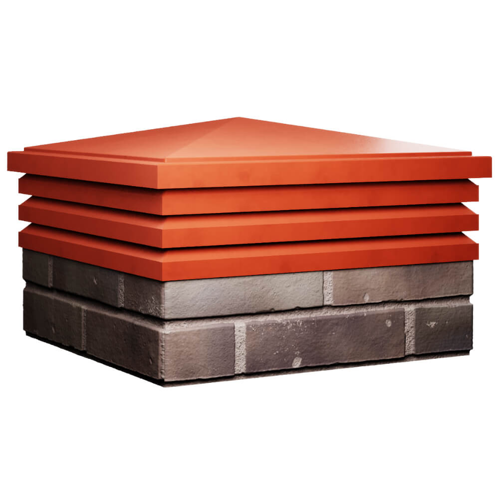 Колпак Zking Бона ХайТек Красный на столб 2х2 кирпича (513х513мм) в Чите фото