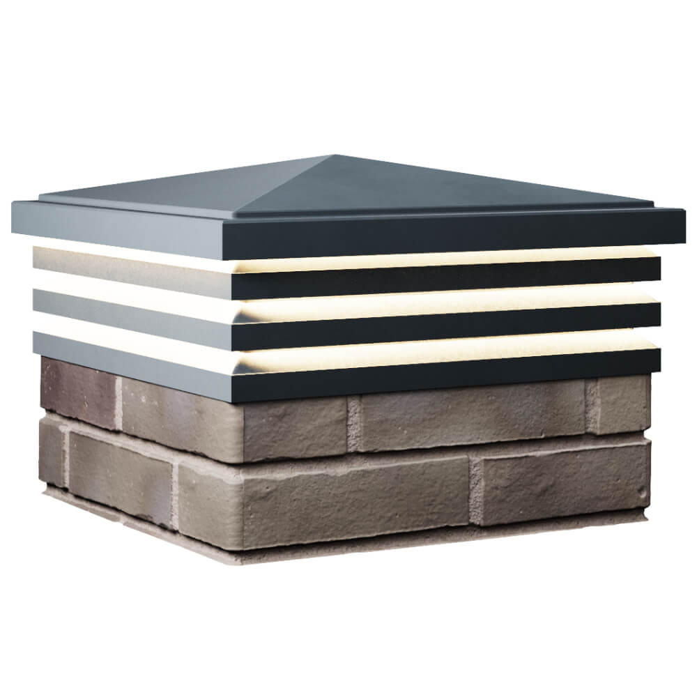 Колпак Zking Бона ХайТек Серый на столб 1.5х1.5 кирпича (385х385мм) с подсветкой в Чите фото