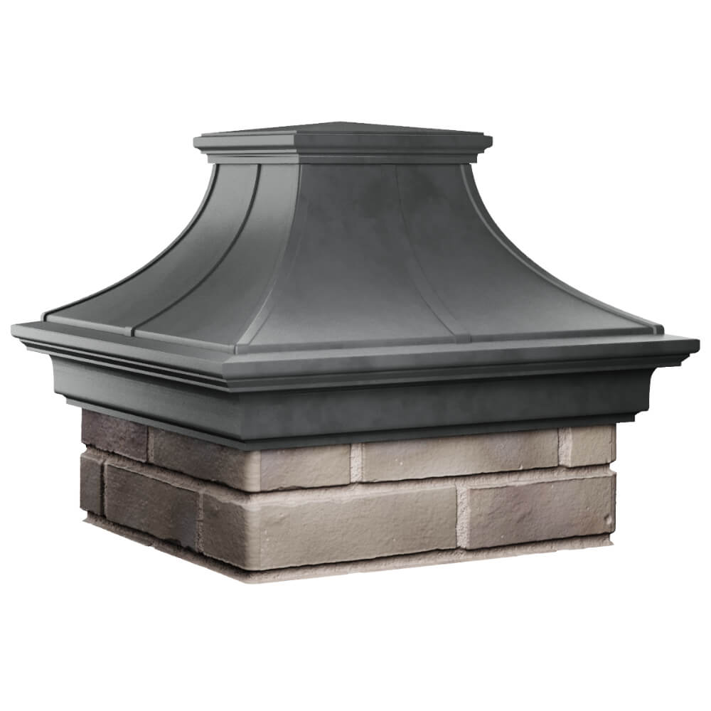 Колпак Zking Монблан Премиум Серый на столб 1.5х1.5 кирпича (385х385мм) в Чите фото