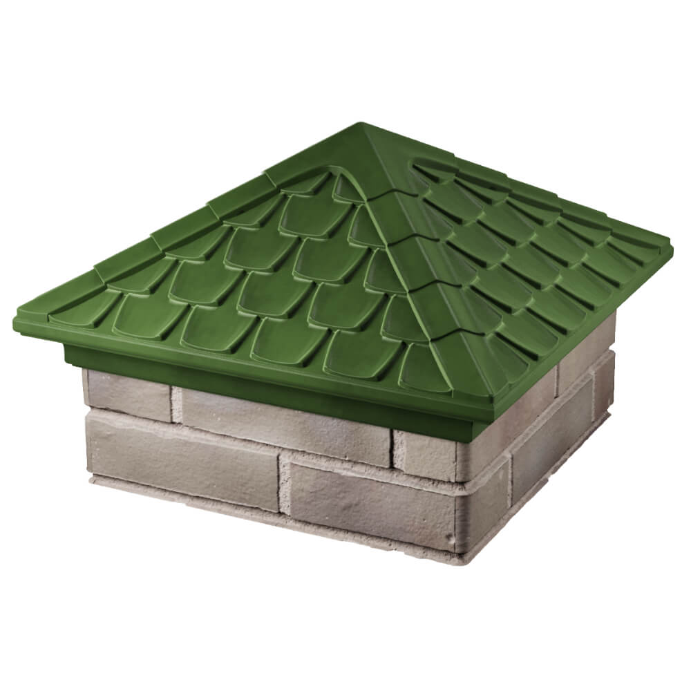 Колпак Zking Эльбрус Зеленый на столб 1.5х1.5 кирпича (385х385мм) в Чите фото